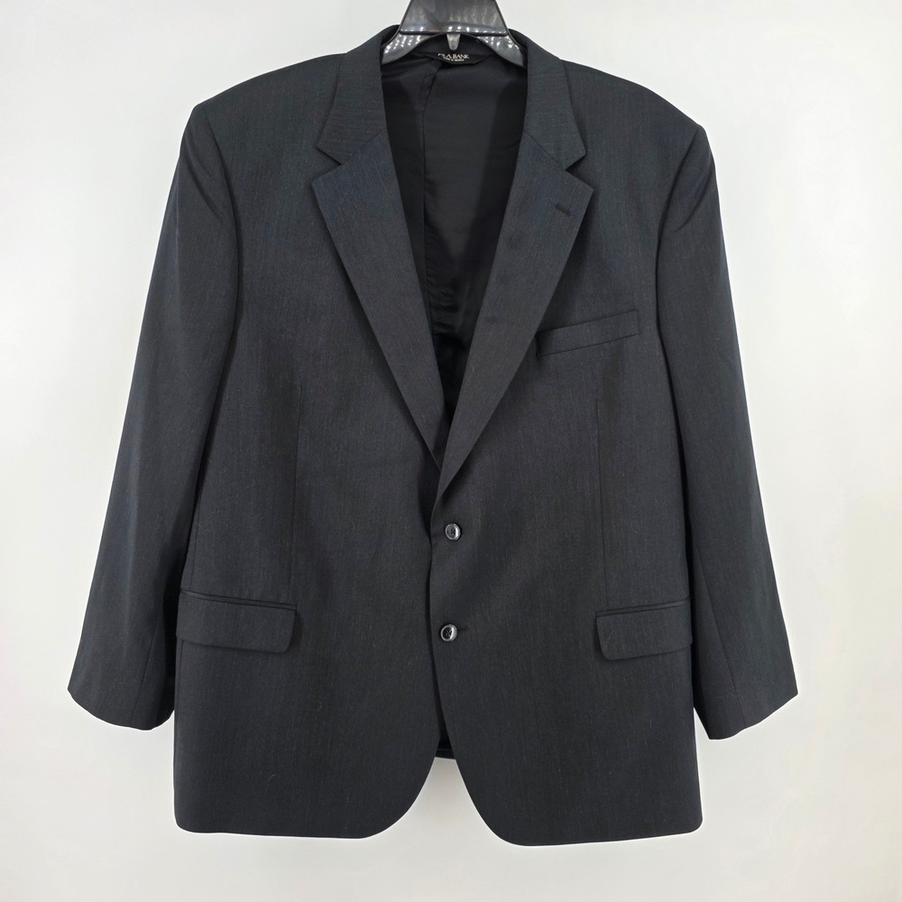 Jos A Bank Travelers Collection Mens 50R Portly Wool Blazer Black BXT80032